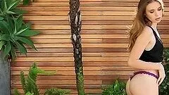 Cristy Nicole the slim babe posing naked outdoors