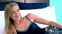 Slim blonde teen Chloe Brooke fucked cum swallow