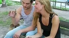 Fun blonde girl liked public fucking with the biker