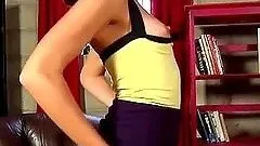 Small tits brunette Riley Reed masturbating