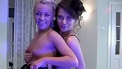 Petite blonde chick toys her hot pussy in the bathroom