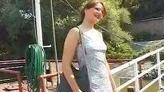 Babe gets naked among the boat team and teaks their cocks