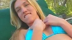 Hardcore Interracial Action by the Pool with Sexy Blonde Christy Hayes