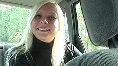 Lovely blonde chick having hardcore sex in the forest