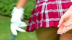 Sweet Jessica Marie Love plays golf being naked