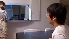 Busty housemaid Rio Hamasaki loves a doggy styled in surprise sex