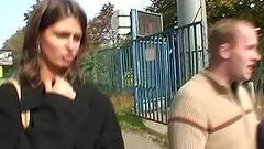 Outdoor sex scene with a cheap slut