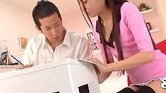 Beautiful Japanese girl gets fingered and fucked before getting facialed