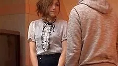 Rio the cute Japanese babe masturbates lying on a sofa