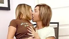 Two girls toy each others pussies deep and hard