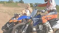 Two slim blonde babes get double penetrated in their asses