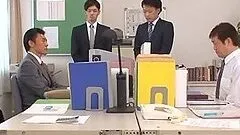 Japanese janitor Reiko Nakamori gets her pussy toyed