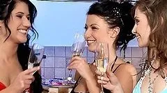 Three gorgeous girls have an amazing lesbian party