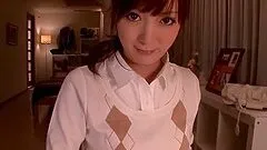 Japanese housewife Kaede Fuyutsuki shows her cock-sucking skills