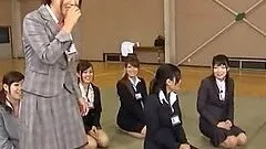 Japanese office girl sucks a cock on the eyes of her colleagues