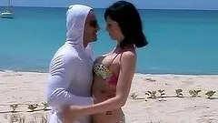 Sofia Valentine the hot brunette gets fucked at the beach