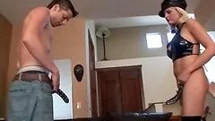 Sindy Lange dominates a man and fucks his ass with a strap on