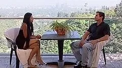 Sizzling Domino having wild sex at the balcony