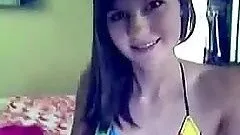 Webcam teen takes her bikini off