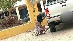 Giving Some Air to an Exotic Latina Before Fucking Her Wet Snatch