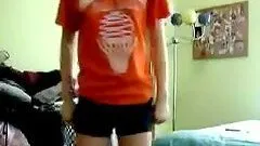 Skinny teen masturbating all alone