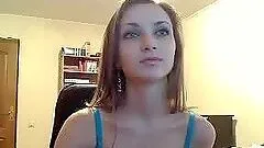 Sexy brunette babe getting totally naked on cam here