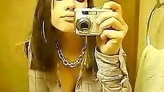 Sexy Emo chick gets totally naked selfshooting