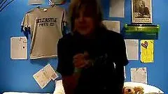 Really hot chick stripping out of her sexy clothes