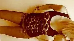 Sexy blonde stripping for the webcam