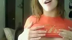 Teen in orange shirt stripping