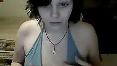 Kinky Brunette Shows Her Tits In A Webcam Video