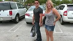 Banging a Horny Blonde's Pussy on a Van in the Bangbus