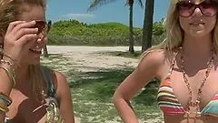 Three Blonde Girls Have Fun Together And With Their Toys