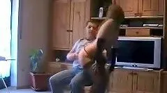 Slut gives a lap dance and a blowjob