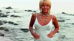 A Sexy Walk by The Beach With The Blonde Teen Masha