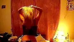 Blonde busty slut stripping & masturbating