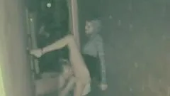 Horny Couple Gets Caught Fucking In An Alley By A Voyeur Cam