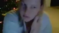 Webcam blonde getting naughty at Christmas