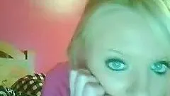 Naughty Blonde Flashes her Big Tits On A Webcam Video