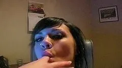 Total Whore On Her Webcam Talking Dirty & Licking Her Fingers