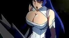 Busty hentai caught and drilled by furry anime tentacles