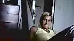 Blonde babe in the dark toy inserting action here