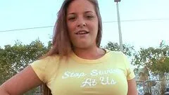 Big Tits Redhead Slut Outdoor Blowjob and Fuck