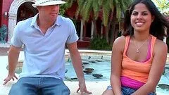 Lovely Brunette Jasmine Blaze Startin Outdoor Handjob