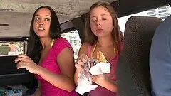 Sexy Babes at the Beach Get Steamy Sex in a Van