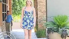 Blonde Beauty Walks Around Flashing Her Ass and Titties