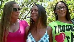 Public Lesbian Threesome With Horny Teens