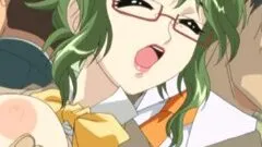 Busty hentai coed fucked from behind in the public train