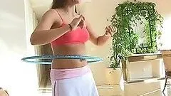 Drop Dead Gorgeous Girl Playing with a Hula Hoop Naked