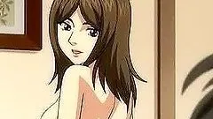 Busty Japanese hentai hot riding her boss cock